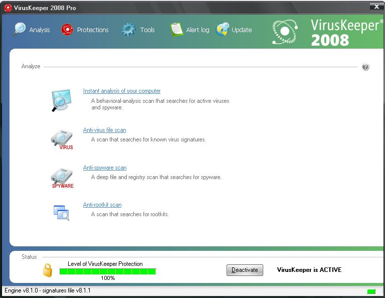 VirusKeeper 2008 8.1