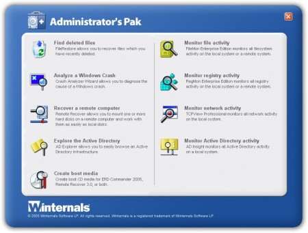 Winternals Administrator’s Pack 5.0